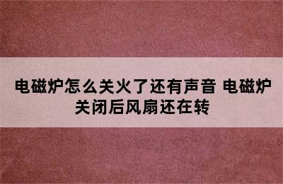 电磁炉怎么关火了还有声音 电磁炉关闭后风扇还在转